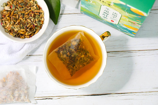 國風(fēng)小清新 決明子冬瓜荷葉茶產(chǎn)品攝影場景構(gòu)建